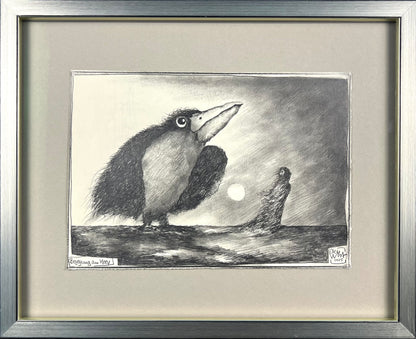 West, Ole, Begegnung am Meer, 21 x 30cm, Zeichnung, 2025
