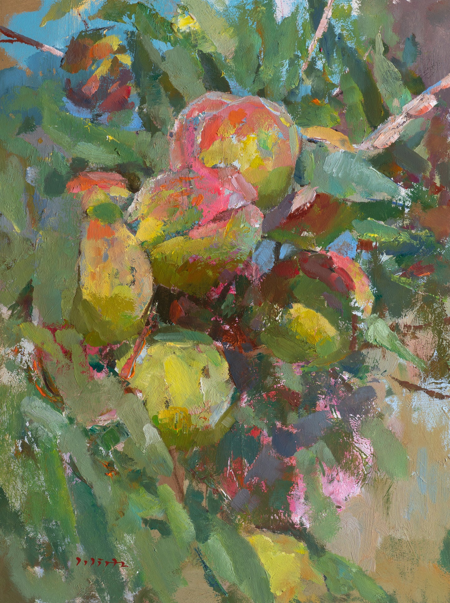 Wirtz, Björn, Bei den Pfirsichen, 40 x 30cm, Ölgemälde