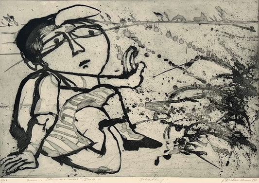 Beckmann, Otto, Betrachtung, 38,5 x 56cm, 1/10,  Radierung, Blatt 1 aus der Schimmelreiter-Mappe