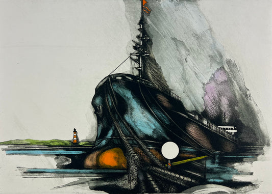 Bianga, Carl, Hafen, 25,4 x 36cm, e.a., 31/75, Farbradierung