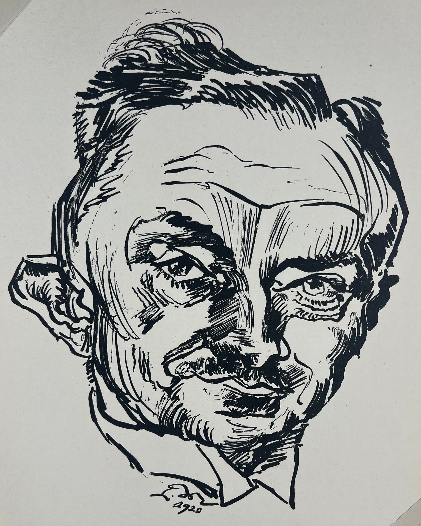 Meidner, Ludwig, Bildnis, 32,2 x 24,5cm, Lithografie