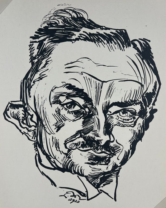 Meidner, Ludwig, Bildnis, 32,2 x 24,5cm, Lithografie