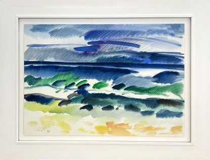 Sprotte, Siegward, Blaue Stunde, 51 x 72,8cm, Aquarell auf Schöller Hammer
