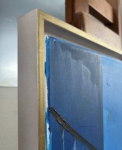 Tchepets, Anja, Blaue Treppe, 30 x 40cm, Öl auf Leinwand