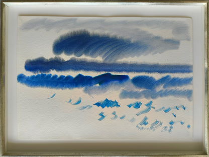 Sprotte, Siegward, Blaue Brandung, Gouache auf Schoeller Parole, 51 x 71,8 cm