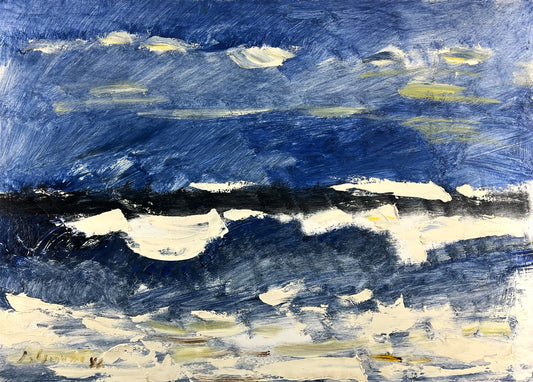 Sprotte, Siegward, Blau über Blau, 75 x 105,5cm, Öl auf Karton