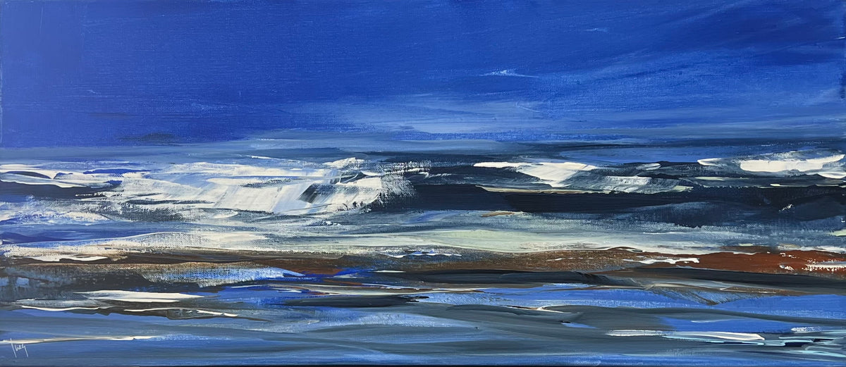 Ramm, Ines, Blue Wave, 35 x 80cm, Acryl