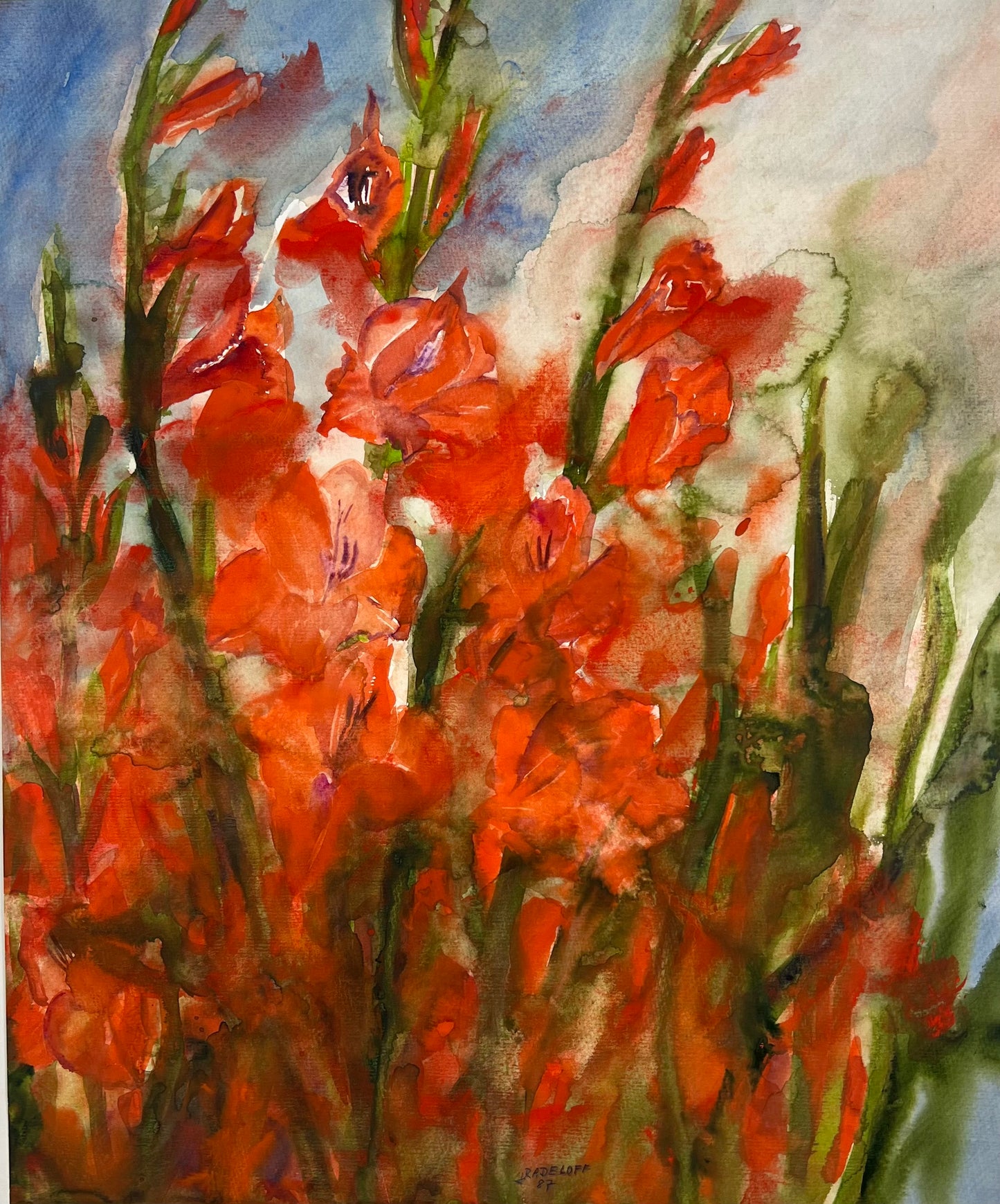 Radeloff, Jens, Blütenlandschaft, 52,7 x 44cm, Aquarell auf Japanpapier