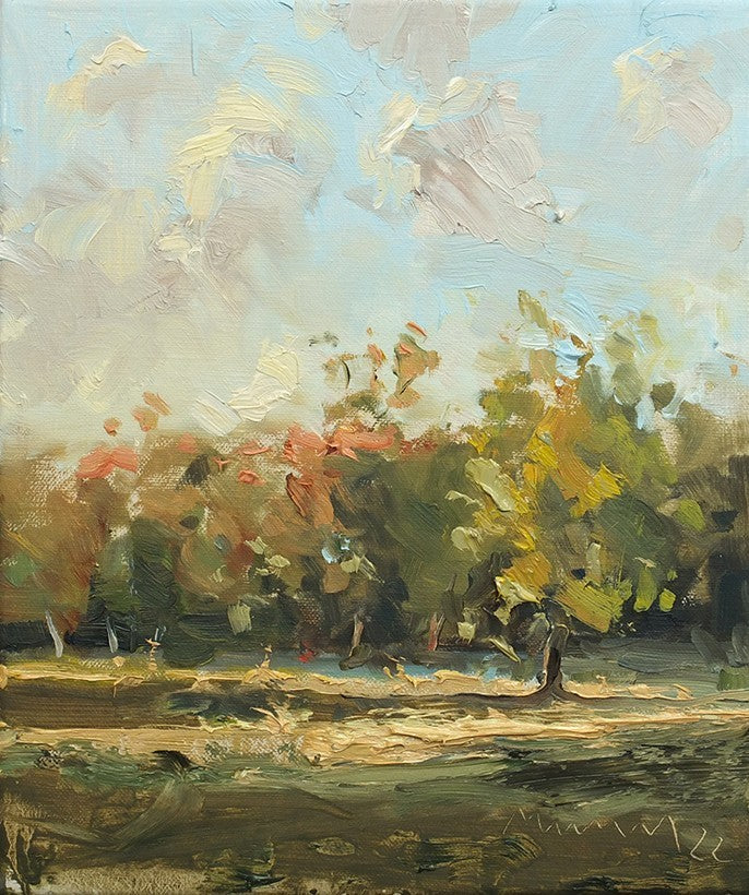 Meinel, Mathias, Boberger Niederung II, 30 x 24cm, Öl auf Leinw., 2022
