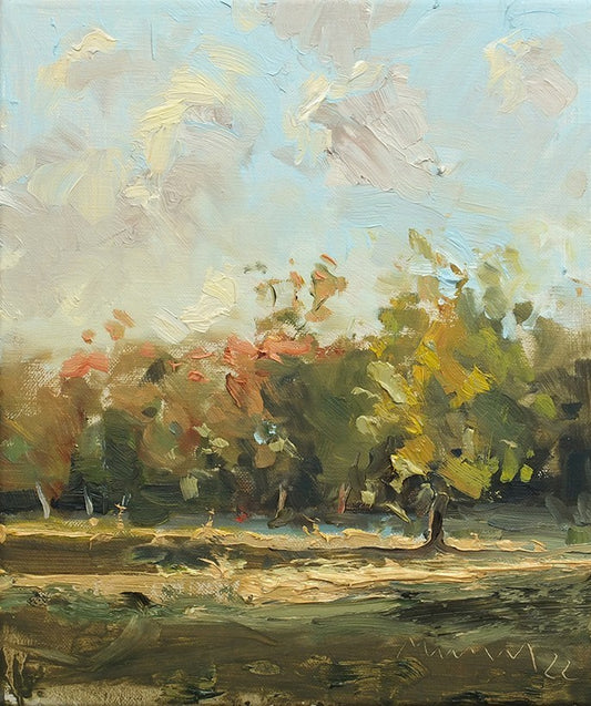 Meinel, Mathias, Boberger Niederung II, 30 x 24cm, Öl auf Leinw., 2022