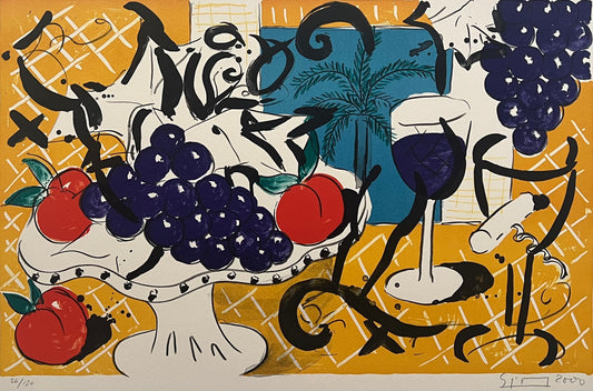 Szczesny, Stefan, Bowl of Grapes - Birthday, 37 x 56cm, 26/120, Lithografie, 2000