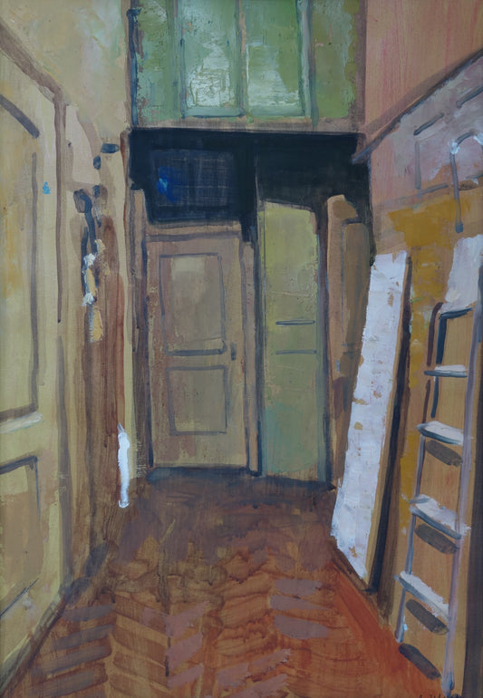 Tchepets, Anja, Brauner Flur, 67 x 44,5cm, Öl auf Karton