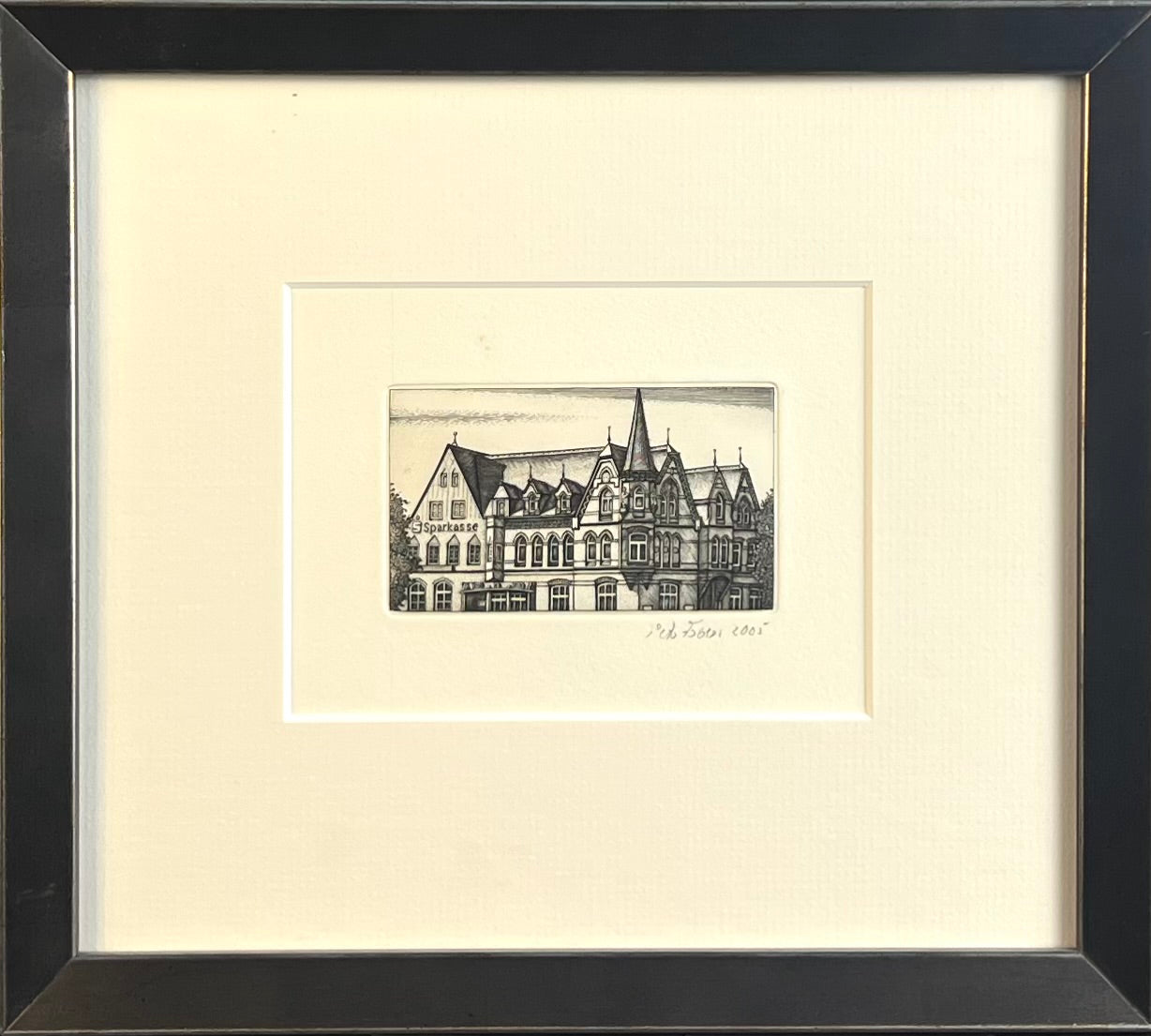 Froese, Peter, Bredstedter Sparkasse, 9 x 12cm, Kupferstich