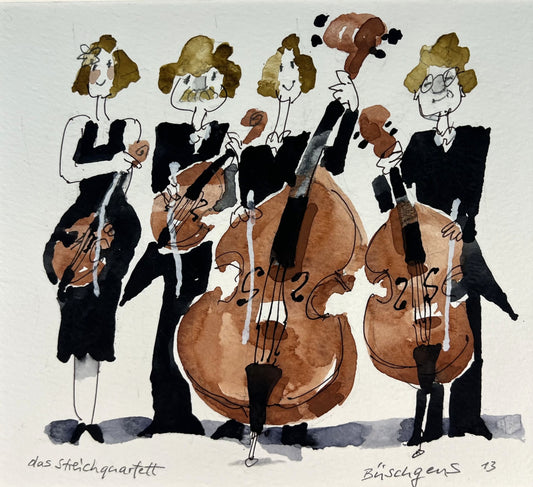 Büschgens, Klaus, Das Streichquartett, 30 x 40cm, Aquarell