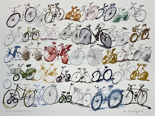 Büschgens, Klaus, Mit Rückenwind - Fahrräder, 50 x 60cm, Aquarell