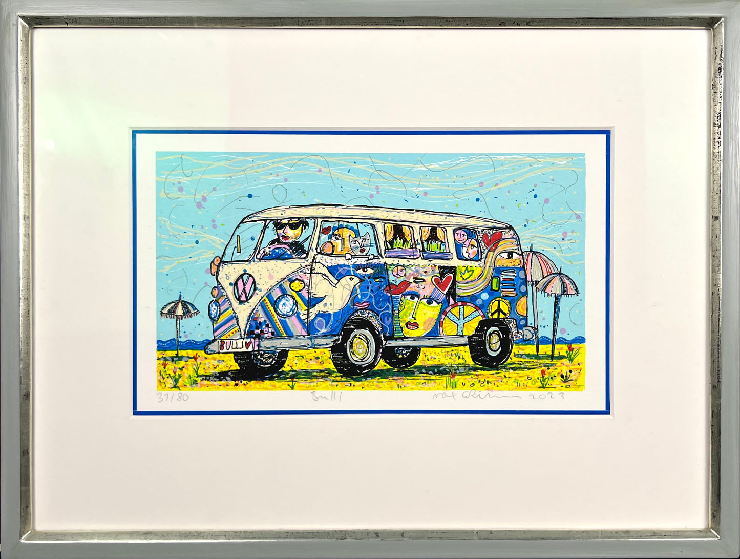 Grimm, Max, Bulli, 16 x 28cm, 31/80, Siebdruck, 2023