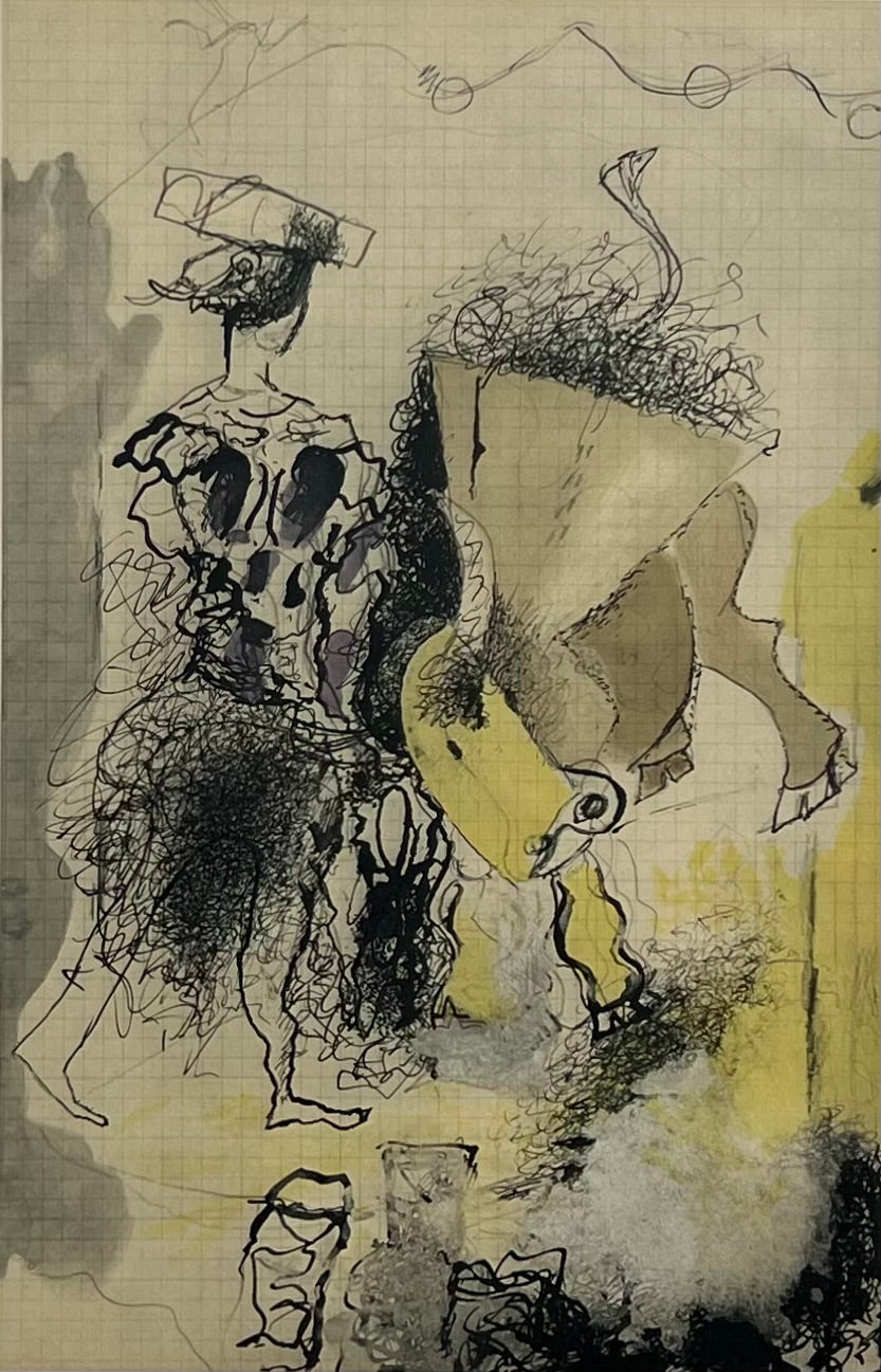Braque, Georges, Stierkampf I, Carnets intimes 14, 1955, 34 x 23cm, Lithografie