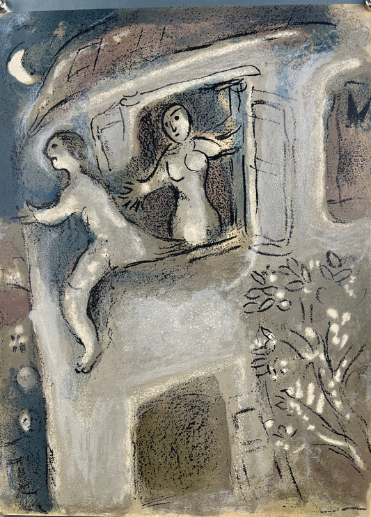 Chagall, Marc, Michal rettet David, 35 x 26cm, Farblithografie, 1960