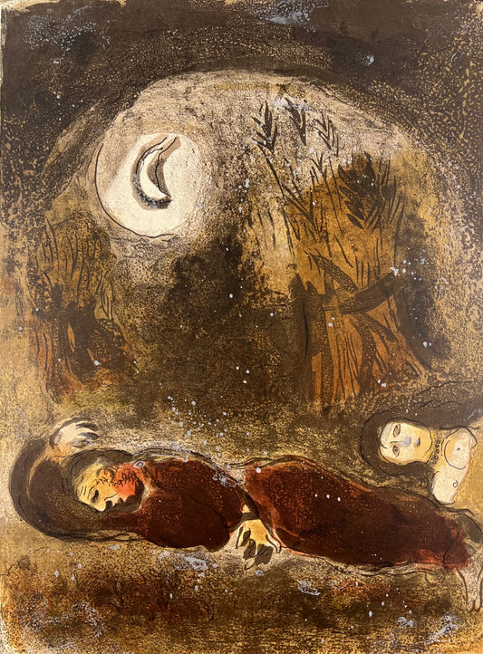 Chagall, Marc, Ruth zu Füßen Boas, 1960, 35 x 26cm, Farblithografie