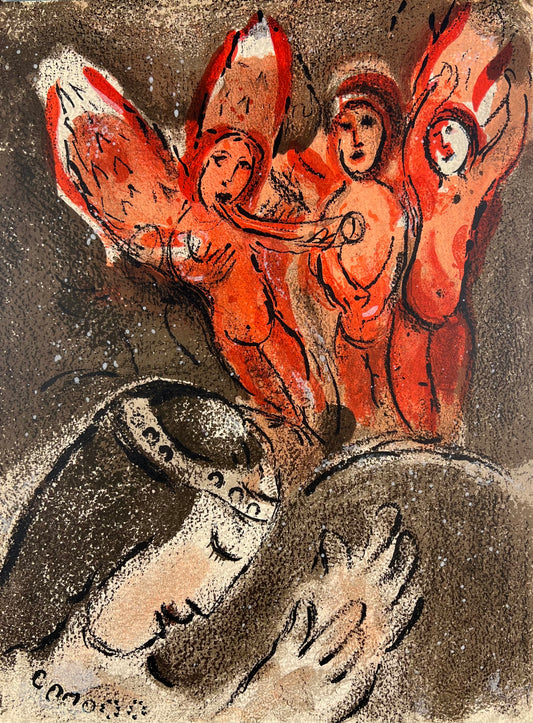 Chagall, Marc, Sarah und die Engel, 35,5 x 26,5cm, Farblithografie, 1960