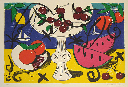 Szczesny, Stefan, Cherries and Melons-Birthday, 38 x 56cm, 26/120, Lithografie