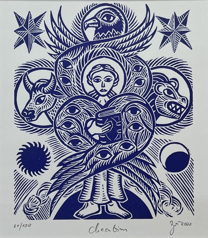 Zwirnmann, Katja, Cherubim/Kleines Pandämonium, 22,5 x 16,5cm, 60/100, Linolschnitt, 2020