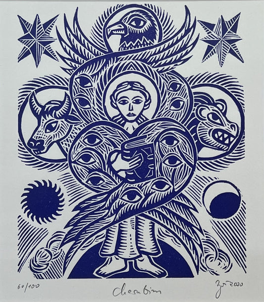 Zwirnmann, Katja, Cherubim/Kleines Pandämonium, 22,5 x 16,5cm, 60/100, Linolschnitt, 2020