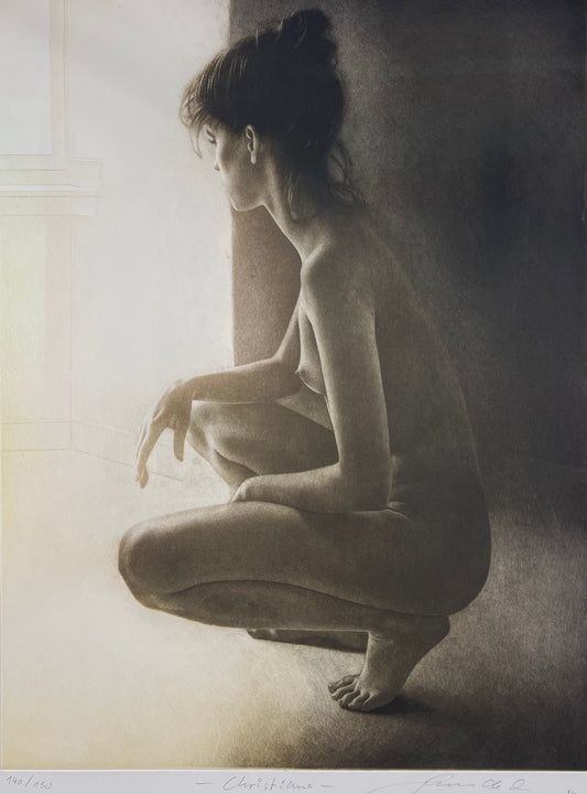Handel, Peter, Christiane hockend, 78,5 x 57cm, Radierung