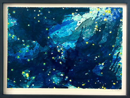 Zimmer, Bernd, Cosmos, blau, 53,5 x 76,5, 81/120, Farblithografie
