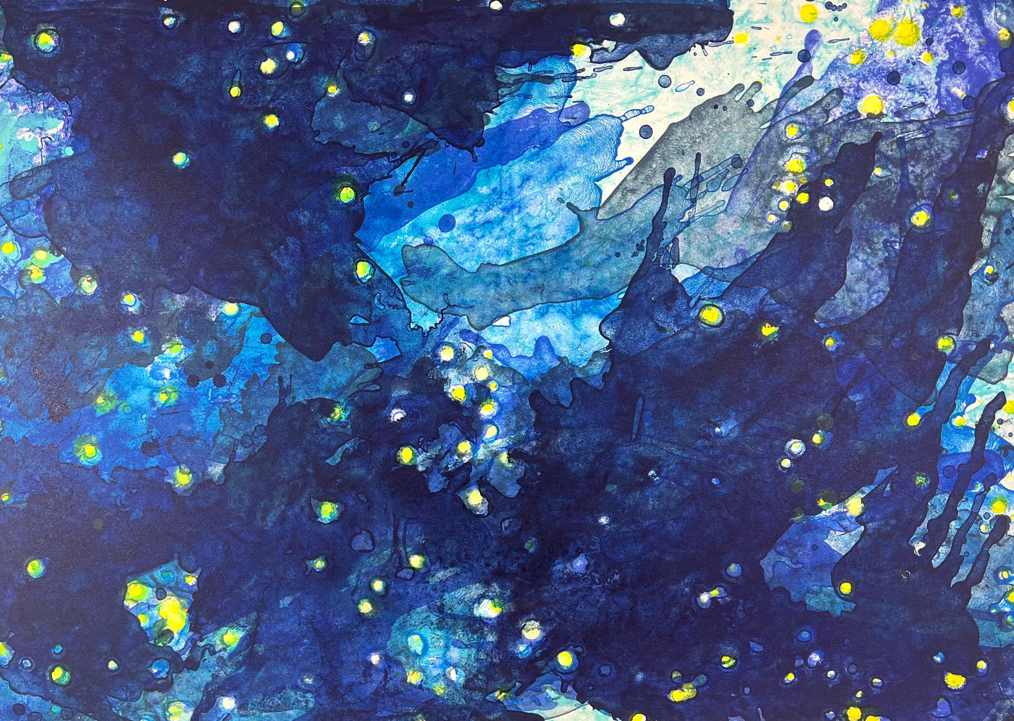 Zimmer, Bernd, Cosmos, blau, 53,5 x 76,5, 81/120, Farblithografie
