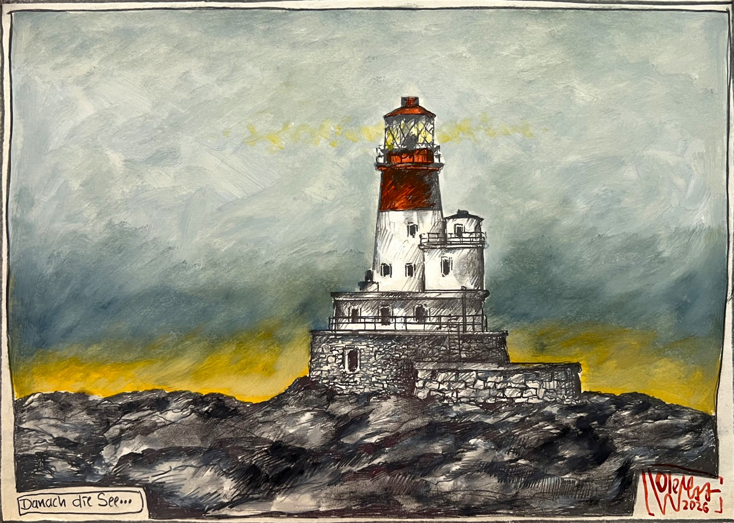 West, Ole, Danach die See, 21 x 29,7cm, col. Zeichnung, 2026