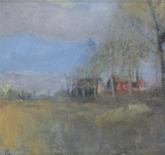 Feyen, Harald, Das rote Haus, 27 x 25,5cm, Ölgemälde