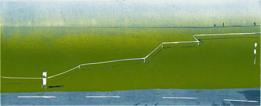 Nesterova, Anastasiya, Deich, 37 x 77cm, 2/5, Farbholzschnitt, 2020