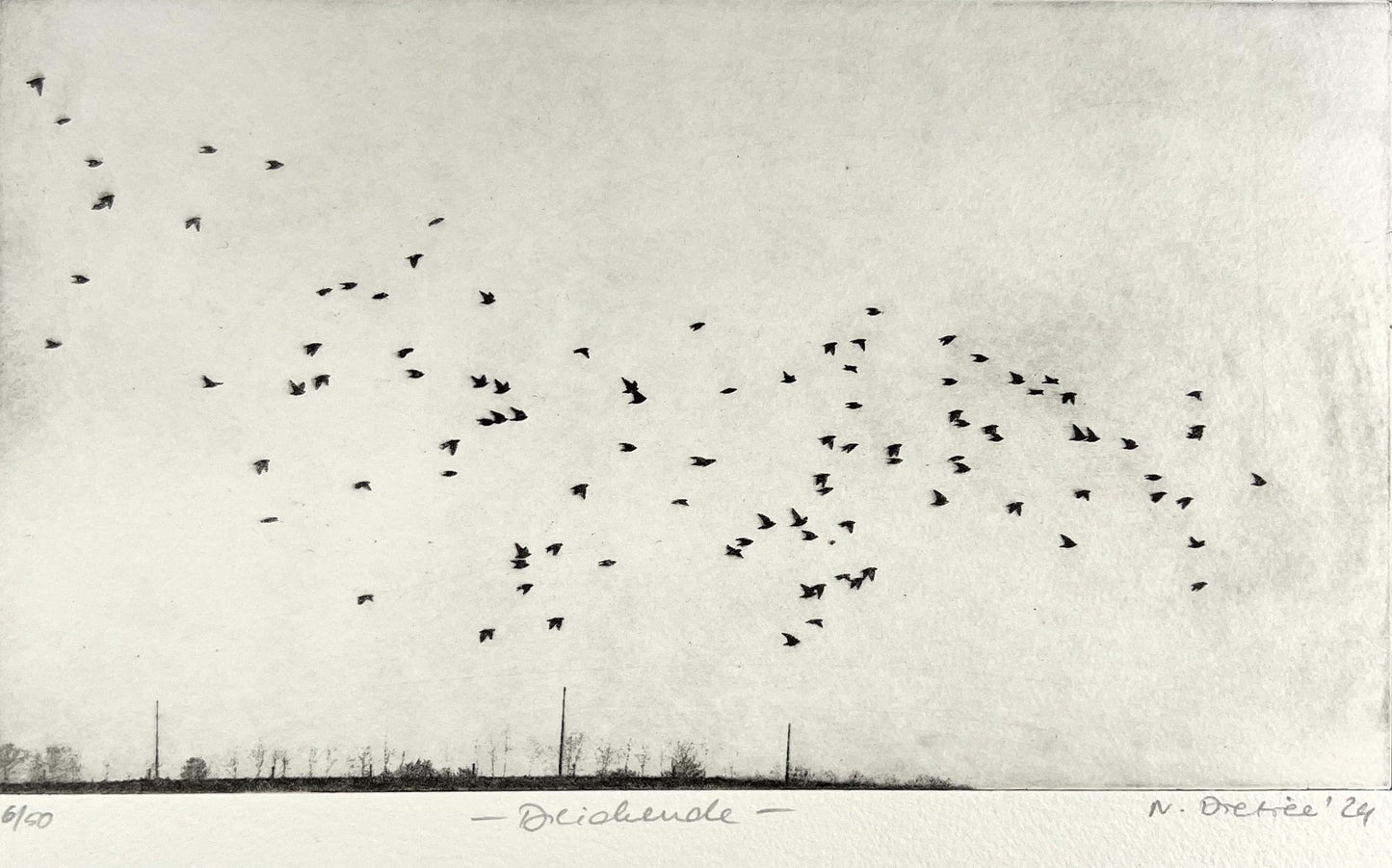 Dietrich, Nadine, Deichende, 15 x 26,5cm, 6/50, Photopolymer Etching