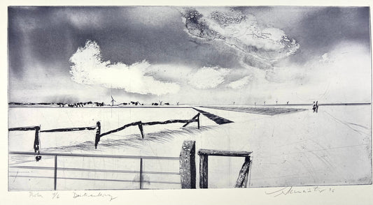 Werkmeister, Wolfgang, Deichwanderung I, 20 x 39,5cm, Probe 1/6, Radierung, 1996