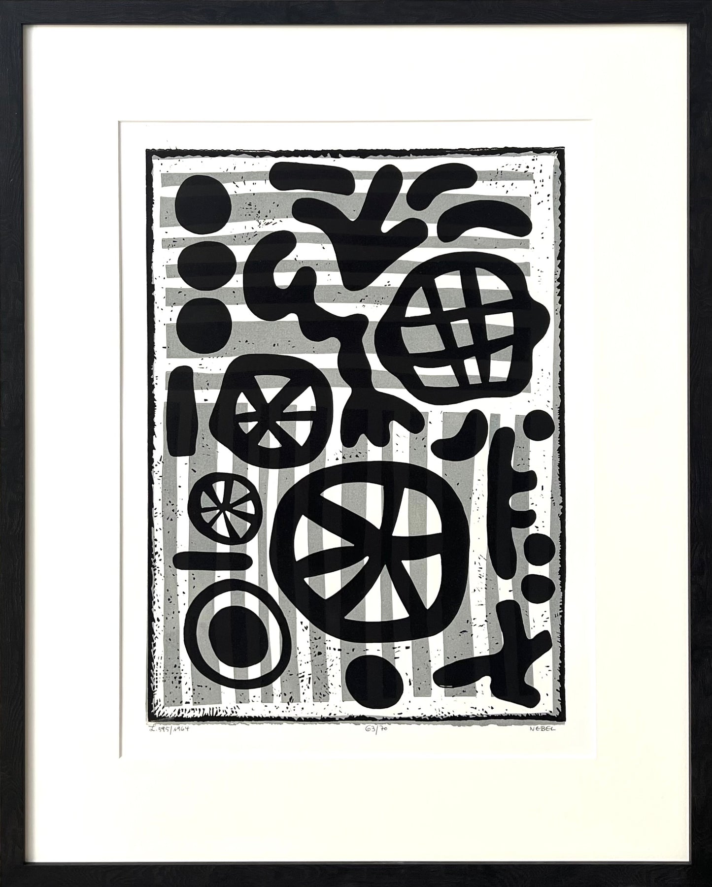 Nebel, Otto, Dekonstruktion, 56 x 40,5cm, 63/70, Linolschnitt, 1964