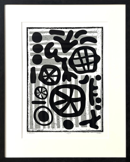 Nebel, Otto, Dekonstruktion, 56 x 40,5cm, 63/70, Linolschnitt, 1964