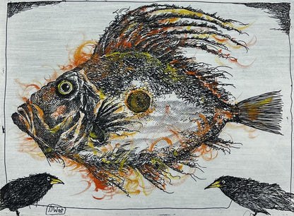 West, Ole, Der Fussel, 15 x 20cm, Radierung