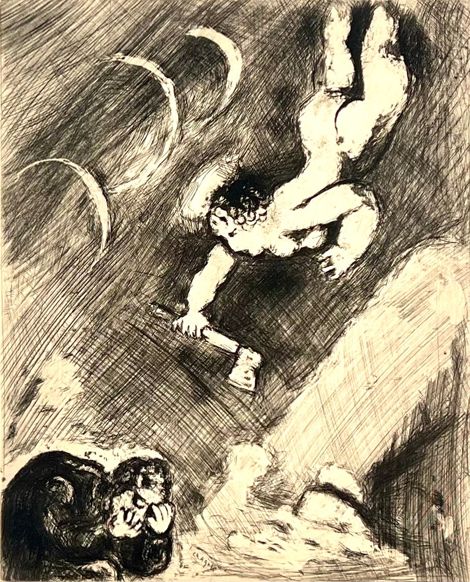 Chagall, Marc, Le bûcheron et mercure (Der Holzfäller und Merkur), 29,5 x 23,5cm, Radierung, 1952
