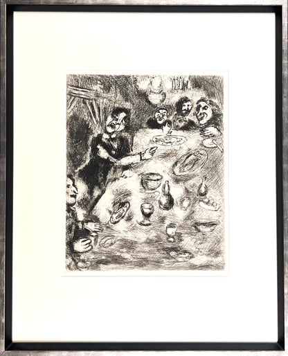 Chagall, Marc, Le rieur et les poissons (Der Lacher und die Fische), 29,5 x 23,5cm, Radierung, 1952