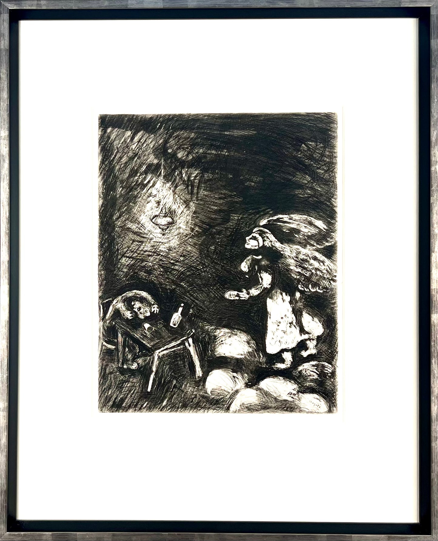 Chagall, Marc, L´ivrogne et sa femme (Der Trunkenbold und seine Frau), 29,5 x 23,5cm, Radierung, 1952