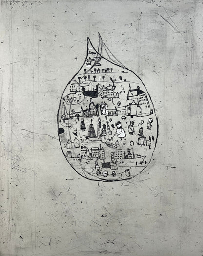 Behrendt, Falko, Der Wassertropfen, 49,5 x 40cm, e.a., Radierung