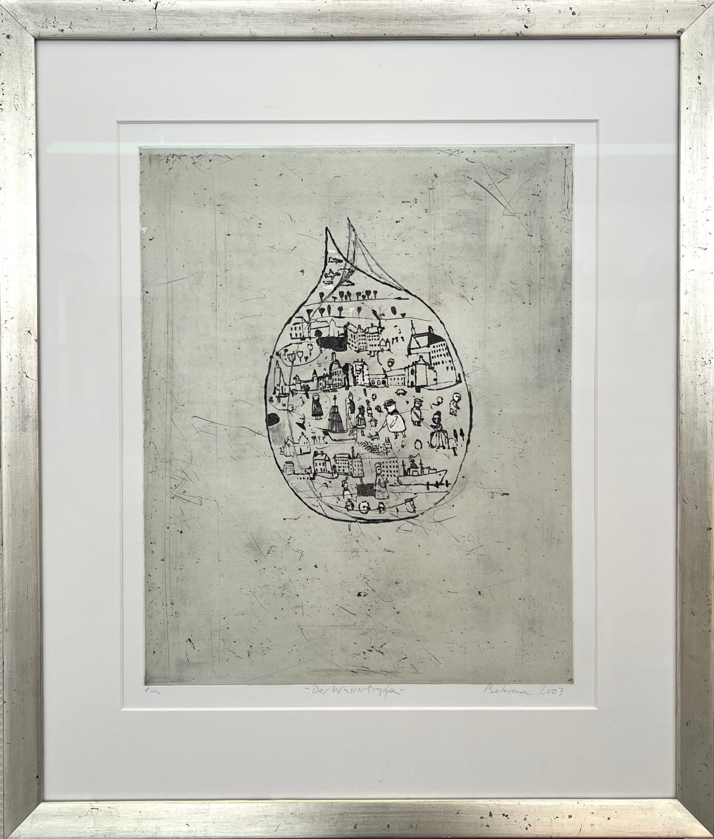 Behrendt, Falko, Der Wassertropfen, 49,5 x 40cm, e.a., Radierung