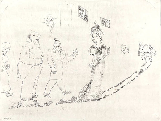 Chagall, Marc, Die Prozession, 21,5 x 28cm, Radierung, 1948