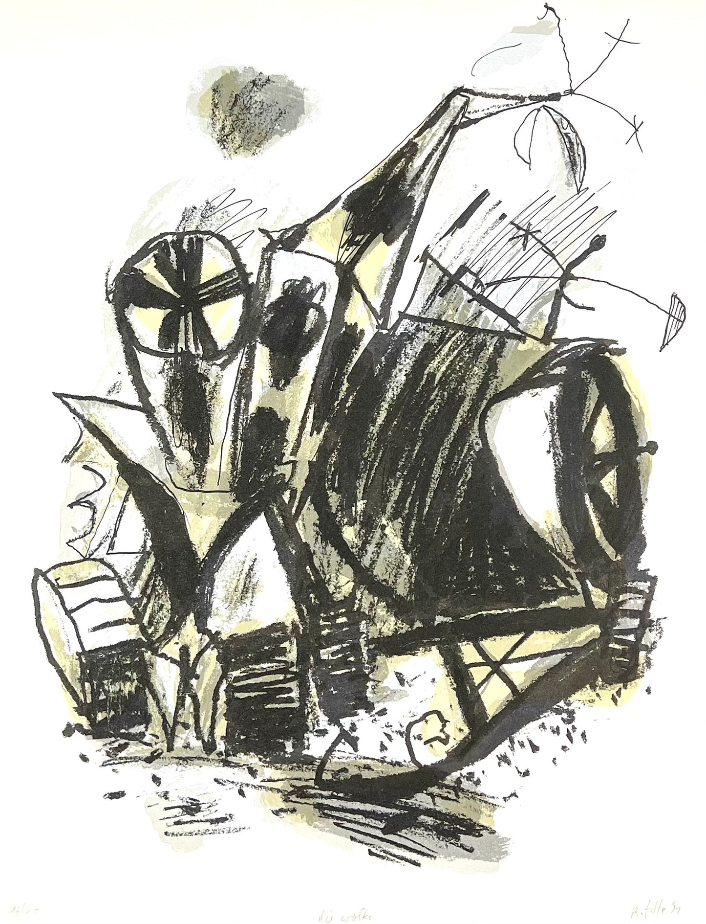 Zille, Rainer, Die Wolke, 53 X 41cm,16/20, Siebdruck, 1991