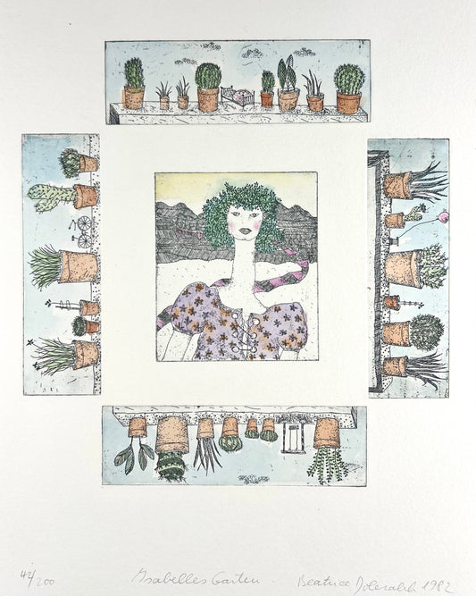 Dolezalek, Beatrice, Isabellas Garten, 1982, 23,5 x 22,6cm, Col. Radierung