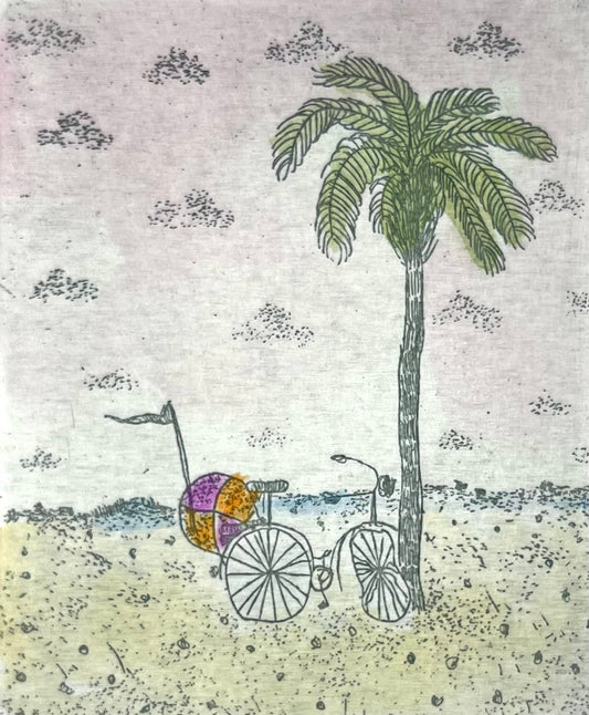 Dolezalek, Beatrice, Geschichten vom Radeln, 1983, 7 x 5,8cm/ mit Pp., Col. Radierung
