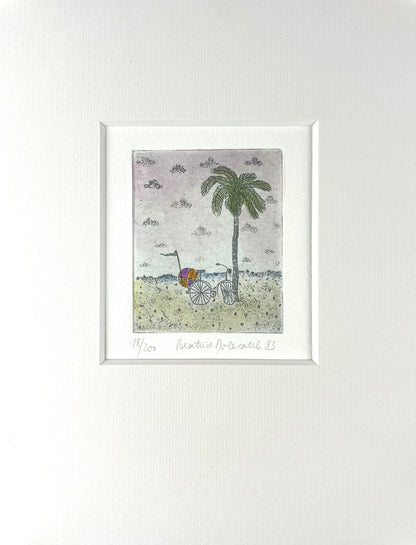 Dolezalek, Beatrice, Geschichten vom Radeln, 1983, 7 x 5,8cm/ mit Pp., Col. Radierung