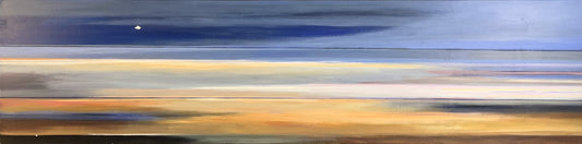 Leander, Doppelhorizont, 160 x 40cm, Öl auf Leinwand