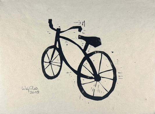 Weiss, Karina, Drahtesel I, 40 x 55cm, Holzschnitt